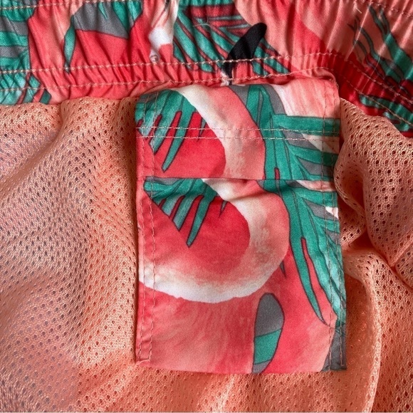NWT Old Navy Mens 5” Swim Trunks Pink Flamingos Tropical Print Sz 3XL - Picture 16 of 16